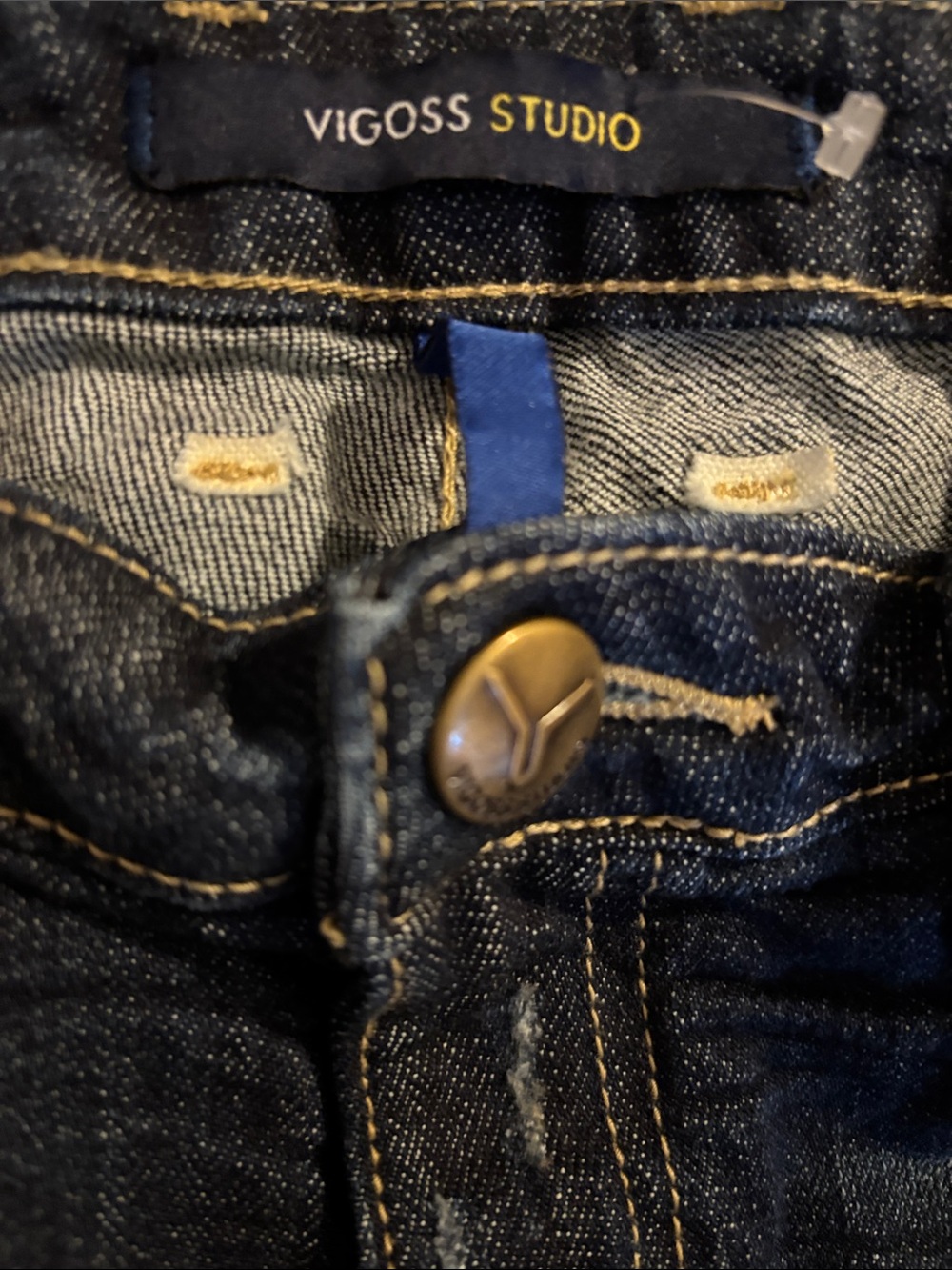 Vigoss studio jeans women’s size 3/4 size 27 the Dublin skinny blue distressed